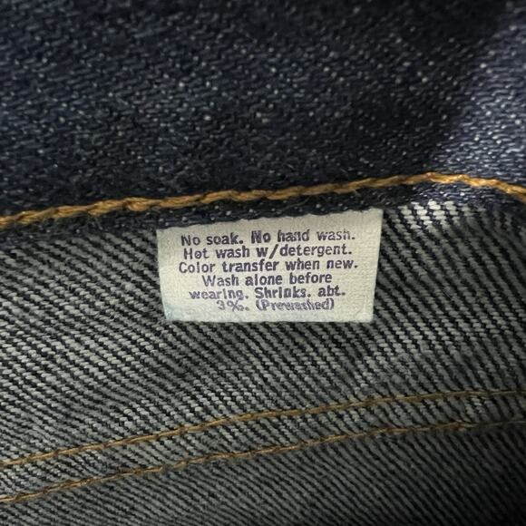 Vintage Levi's White Tab Dark Wash High Rise Straight Leg Jeans 60s 70s Size 29” - Picture 8 of 9